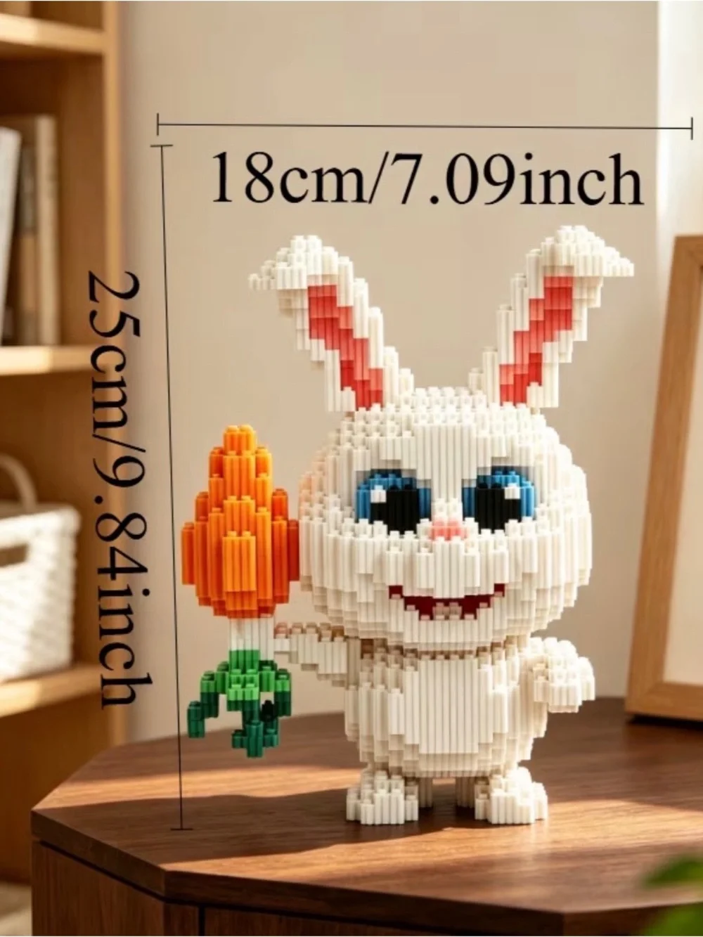 White Bunny Building Block Toy with Orange Carrot - Kids Fun Set